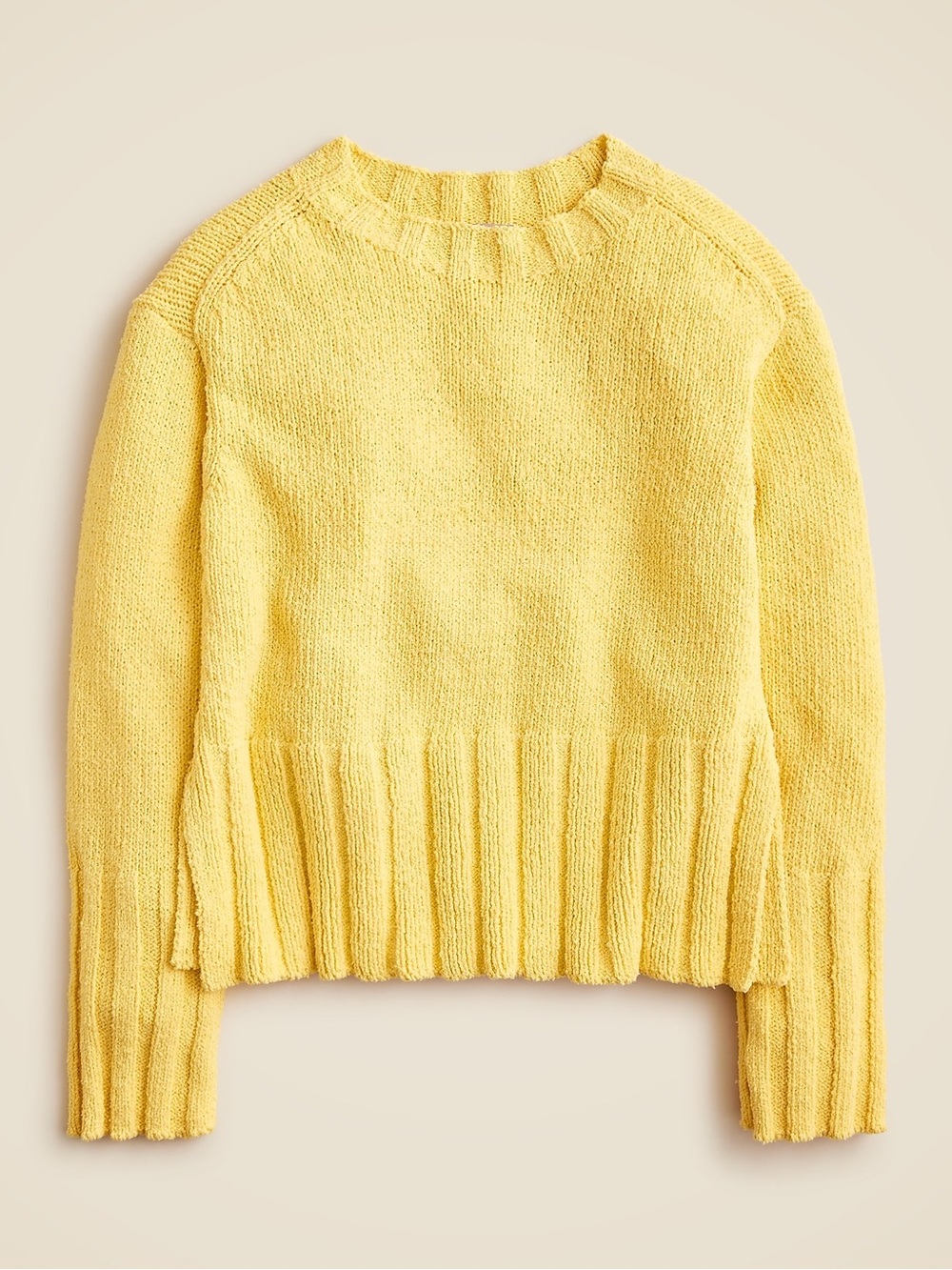 J.Crew Marina sweater in textured cotton blend in Lemon Zest